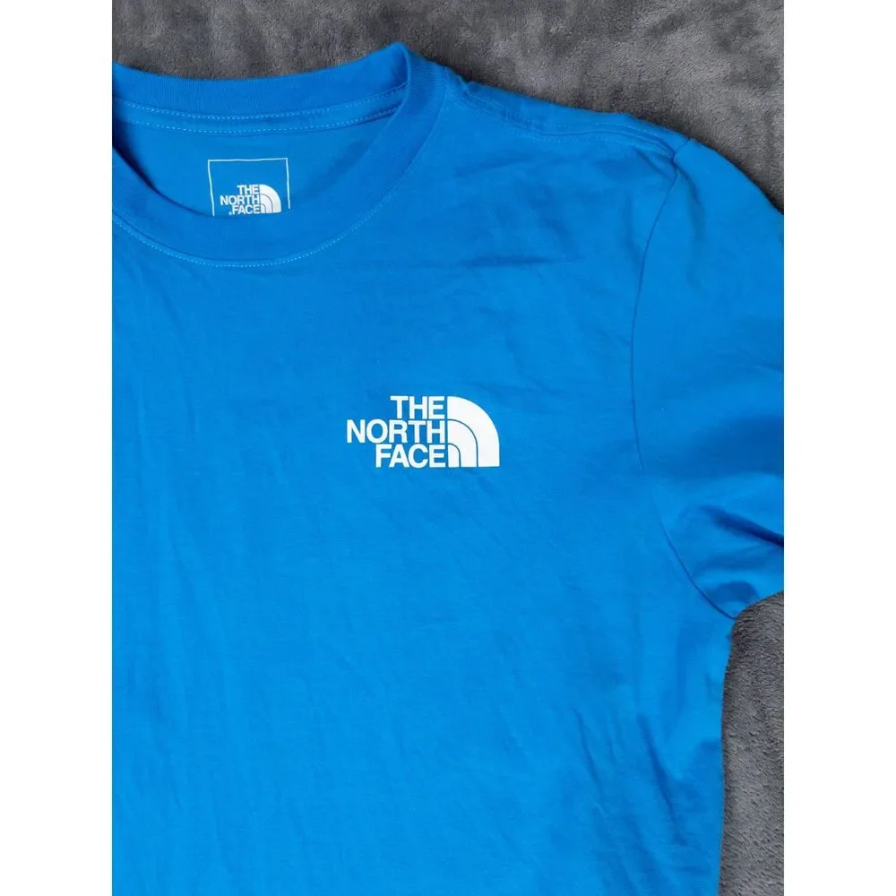 The North Face Mens Blue Graphic T Shirt Size Small Logo Short Sleeve Crew Tee